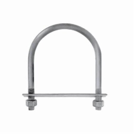 Chicago Hardware Round U-Bolt, 1/2"-13, 6-3/4 in Wd, 8-3/8 in Ht, Hot Dipped Galvanized Low Carbon Steel 53119 1